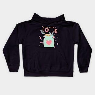 Love locked in a jar Kids Hoodie